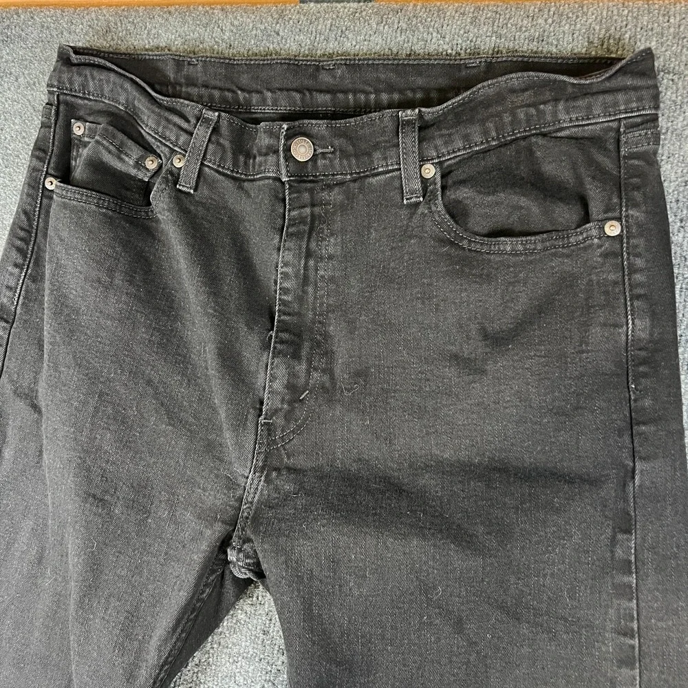 Levi's 505‎ Jeans Mens 38x28 Black Dark Wash Denim Cotton Mid Rise Straight Leg